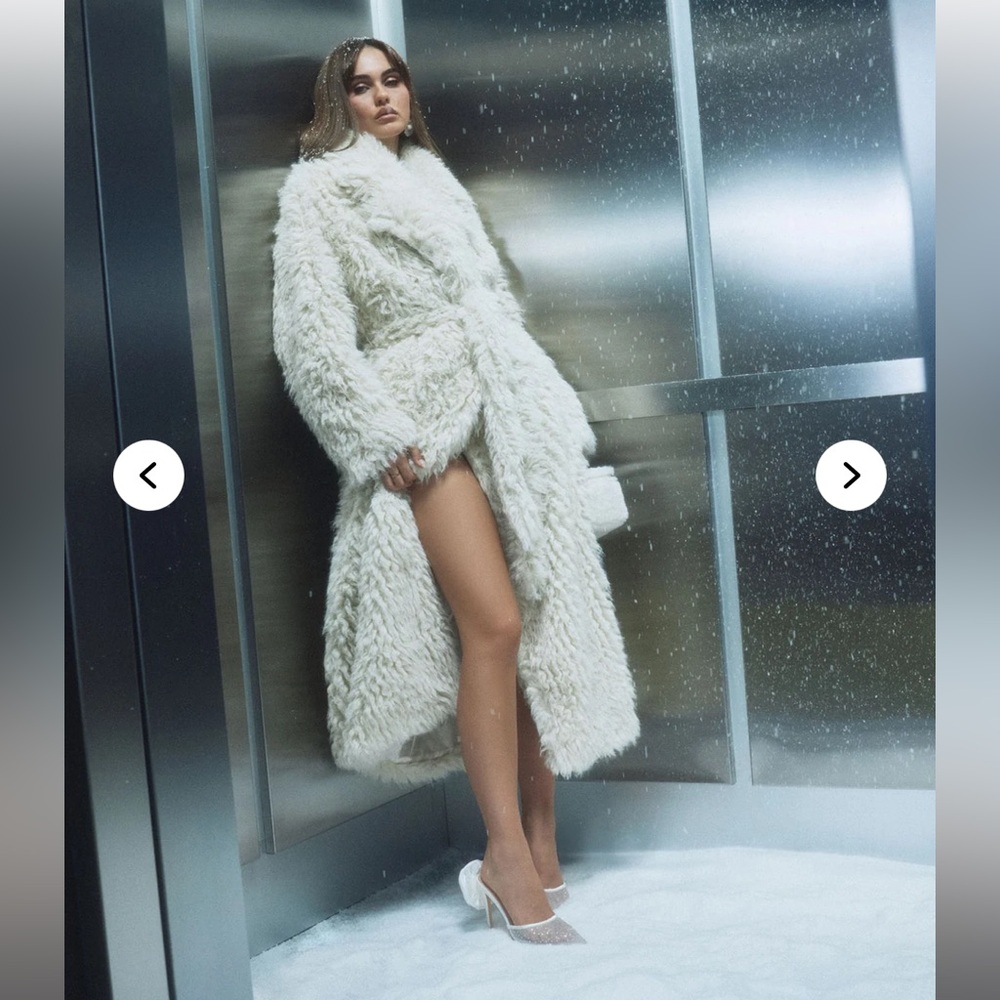 Cream Faux Fur Coat